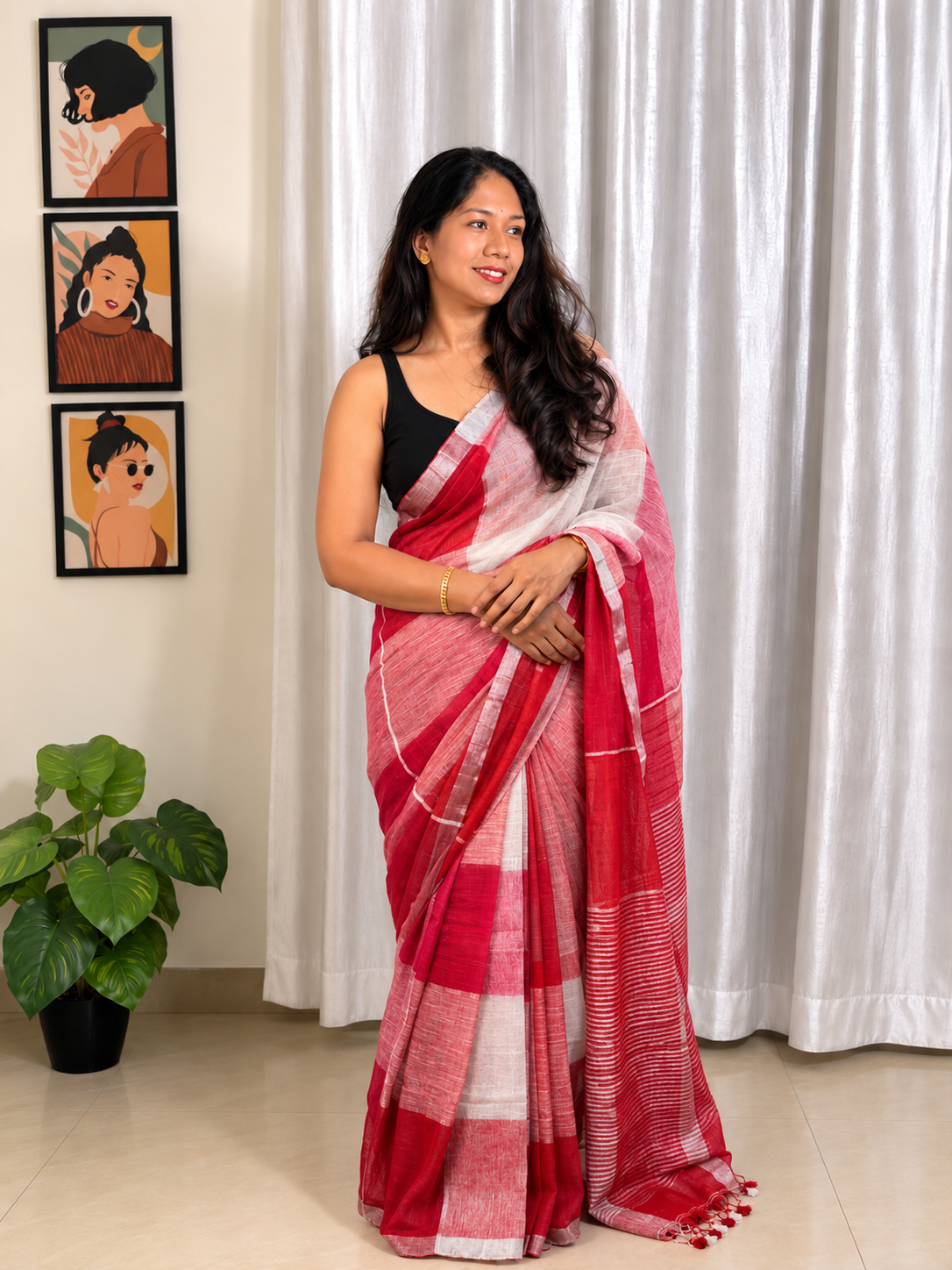 Linen Cotton Saree